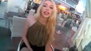 Online film Sasha cums in her drink in public
