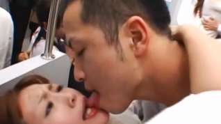Online film Train Commuter Tongue Kissing Orgy!