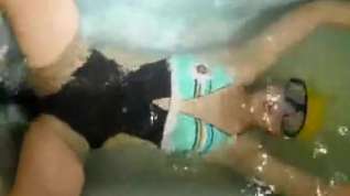 Online film underwater swimcap bathtube masturbation