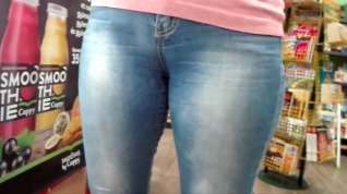 Online film Starched convex pussy in tight jeans