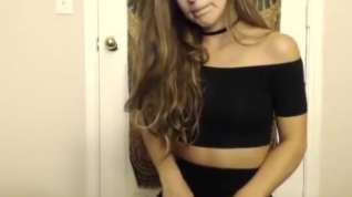 Online film Hot Brunette in lingerie teasing and playing