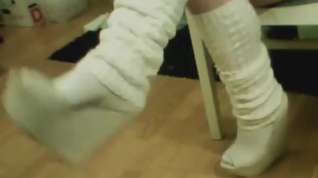 Online film white wedges and socks
