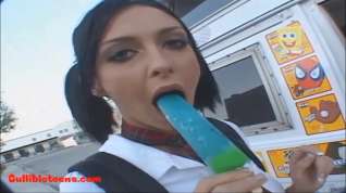 Online film icecream truck blond short haired teen fucked and eats cumcandy