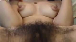 Online film Hairy gal, puffy nips fingering pussy