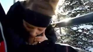 Online film Another blowjob on the ski slopes