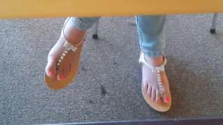 Online film Candid asian college girl library feet in sandals face hd