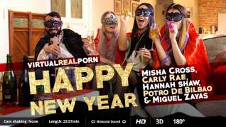 Online film Carly Rae Hannah Shaw Miguel Zayas Misha Cross Potro de Bilbao in Happy New Year - VirtualRealPorn