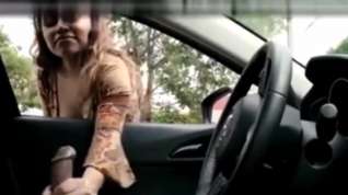Online film Latina girl masturbates a driver through the window
