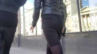 Online film Brunette ass in black skirt