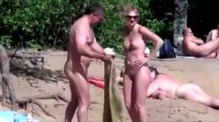 Online film Nude beach - pointy little tits babe - embarrassed