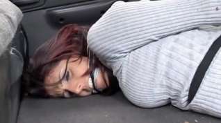 Online film Hot redhead hogtied and gagged in the trunk