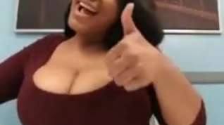 Online film Big titty ebony jiggling boobs in office