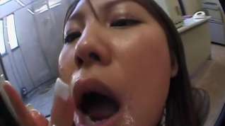 Online film Naughty Japanese secretary gets a huge load of cum all over her face