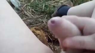 Online film Wank and cum on hay bale