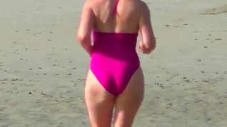 Online film Spy beach mature with a granny swimsuit bikini special