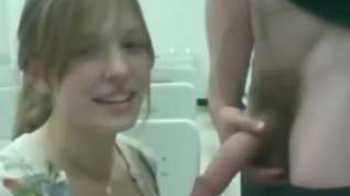 Online film Naughty blonde girl sucks dick at a public place