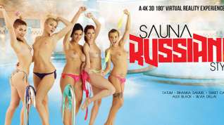 Online film Alex Black Kattie Gold Rihanna Samuel Silvia Dellai Sweet Cat in Sauna Russian Style part 2 - VRBangers