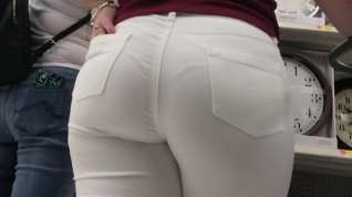 Online film Italian fat ass white jeans