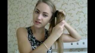 Online film Fantastic blonde hairstyle and hairplay long hair hair 1