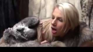 Online film Hot blonde in fur teasing hj with a dildo 2
