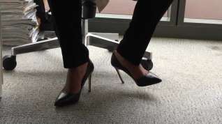 Online film Candid twist her stiletto heels