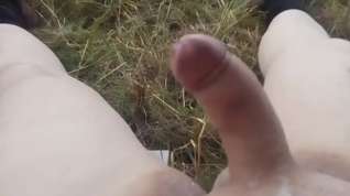 Online film Wank and cum in countryside views