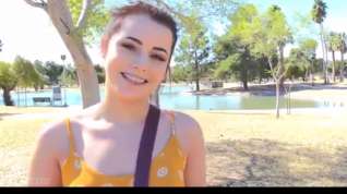 Online film Beauty brunette flashing her body in the park