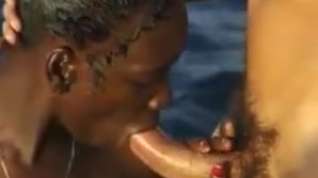 Online film African hairy girl and 2 guys on the rocks