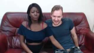 Online film Beautiful black woman fun with white lover