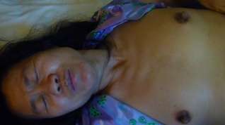 Online film Ugly asian cunt lies on bed