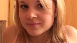 Online film Cute blonde college girl strips and spread her pink pussy lips