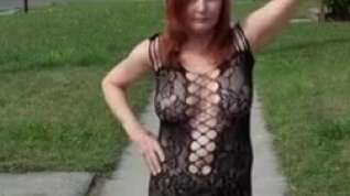 Online film Redhot redhead show caught in public