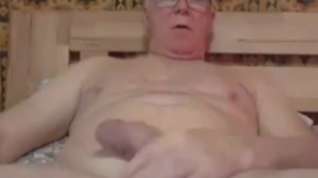 Online film Grandpa stroke and play on webcam