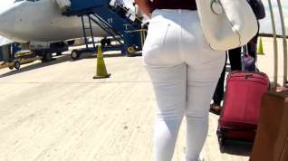 Online film Full panty lines big heavy booty white jeans