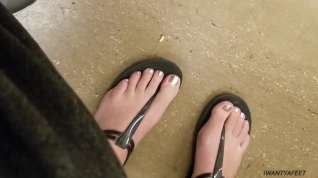 Online film Candid feet in thong sandals