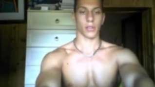 Online film Italian handsome fitness boy big thick cock on cam