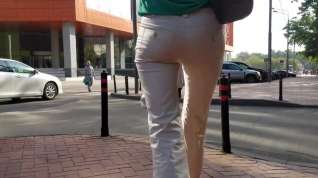 Online film Slim woman s ass in white pants