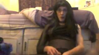 Online film Pantyhose wank with wig and make up