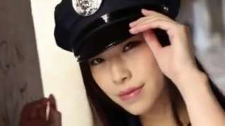 Online film Black pantyhose lady police officer 3