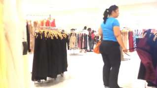 Online film Fat butt black pants latina in mall