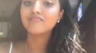 Online film Indian girl talking on livestream