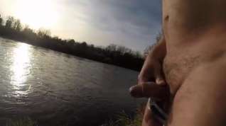 Online film Swinging the ringed cock at the river