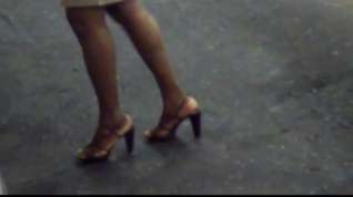 Online film Candid ebony feet in brown strapp heels