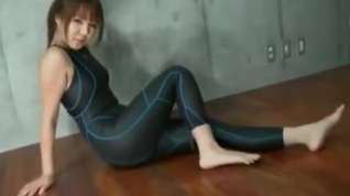 Online film Japanese girl in race swimsuit soft