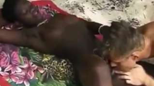 Online film African college girl beauty and tourist on the beach