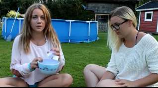 Online film Big boobs college girl water challenge