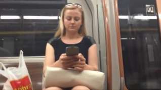 Online film Blond candid feet in train and face shot too