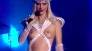 Online film Cicciolina nearly nude live on stage italian television