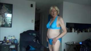 Online film Naughty gigi showing her new blue bikini