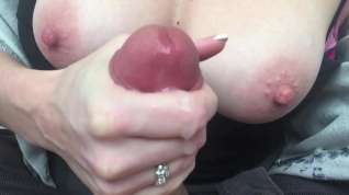 Online film Slow motion topless pink nipples wife jerking handjob cum